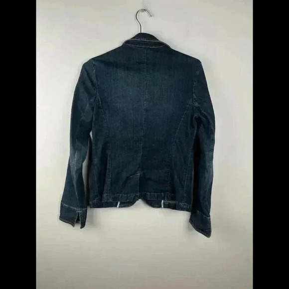 Theory Women’s Blake Denim Blazer  Jacket Notched Collar size 2 - Picture 2 of 6